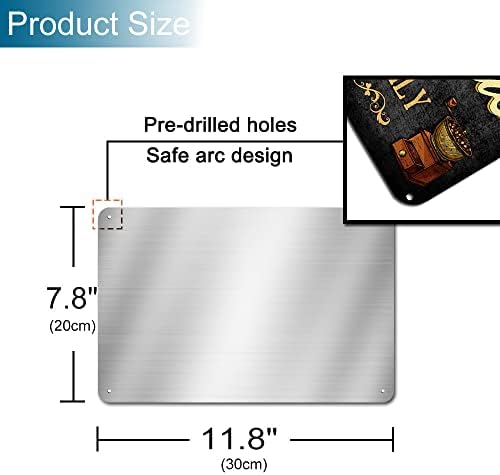 Vintage Metal Plaque Sign - Good Days Start with Coffee Jesus - 8x12 Inch Wall Decor