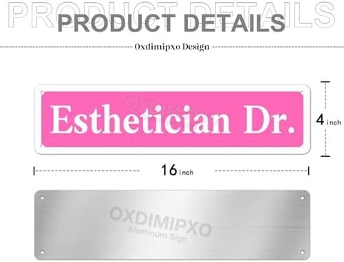 Metal Sign Esthetician DR Funny Pink Road Plaque Wall Art Decor