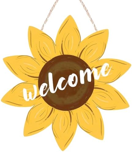 Sunflower Door Hanger Wooden Welcome Sign for Front Door Farmhouse Decor