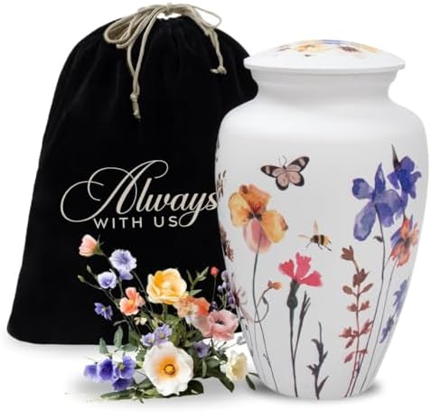 Wildflower Cremation Urn for Women - Handcrafted Decorative Ashes Urn