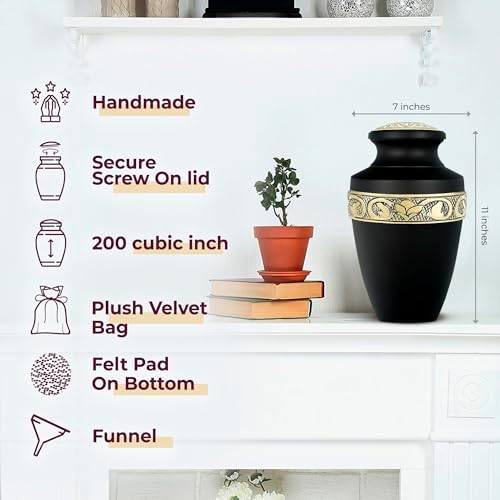 Trupoint Memorials Large Grecian Black and Gold Urn