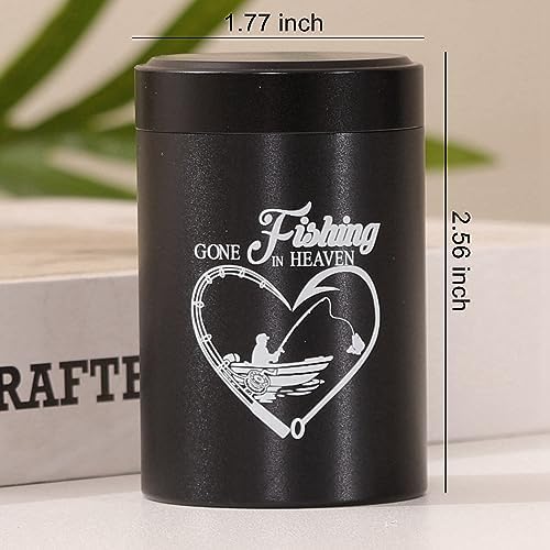 7 Cubic Inches Mini Cremation Urn Set of 1 Black Fishing