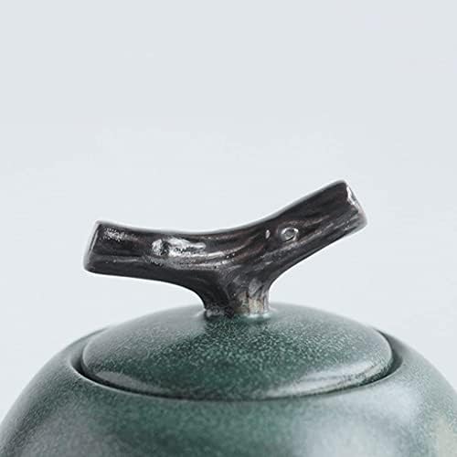 Mini Decorative Urn for Human or Pet Ashes Yellow Ceramic