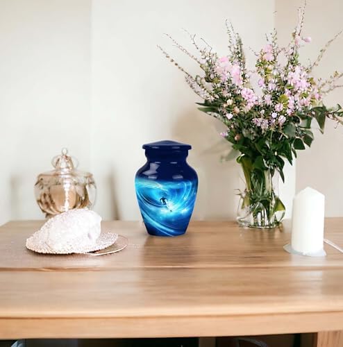 Small Colorful Ocean Urn - 3 Inch Cremation Urn for Mom Dad