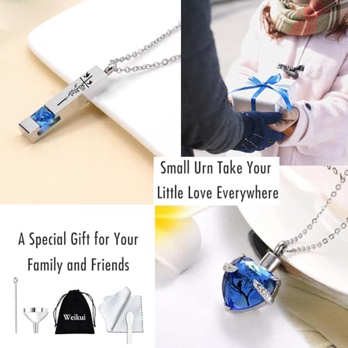 Cremation Urn Necklace Set of 6 - Small Urns for Human and Pet Ashes