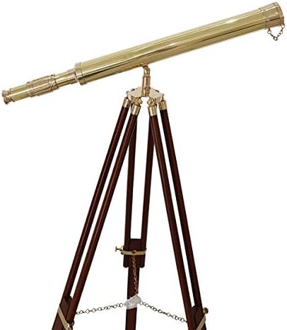 55 Inch Nautical Brass Floor Telescope - Shiny Bronze Decorative Masterpiece