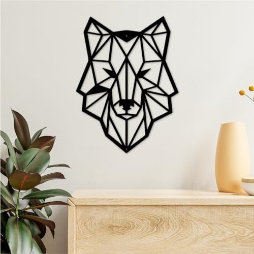 CatTerranM Wolf Metal Sign 12in Black