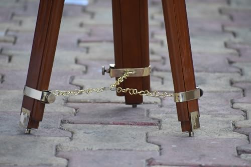 Classic Brass Telescope with Wooden Stand for Home and Office Dcor