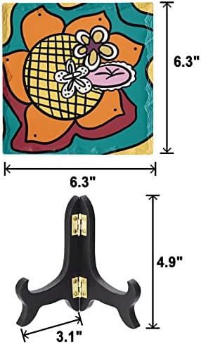 Wooden Stand Desk Decor with Color Block Plaque 1