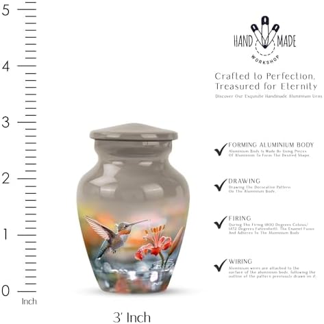Elegant Hummingbird Urn Set of 4 - 3 Inch Ashes Urn