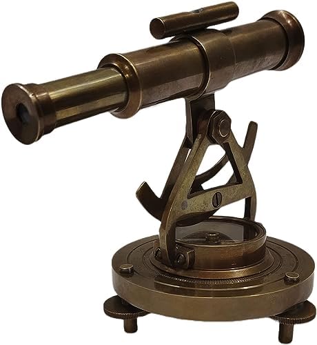 Antique Brass Alidade Compass Telescope for Home Decor