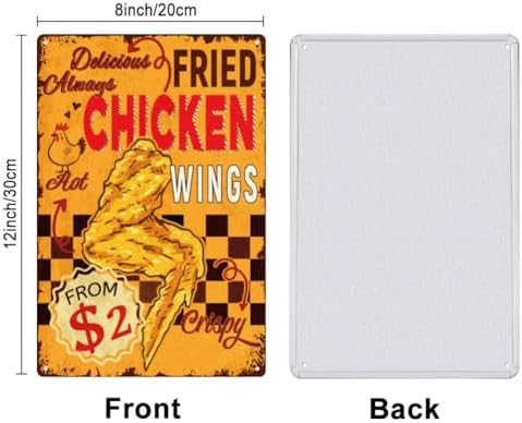 SUPERDANT Vintage Chicken Wings Metal Tin Sign 12x8in