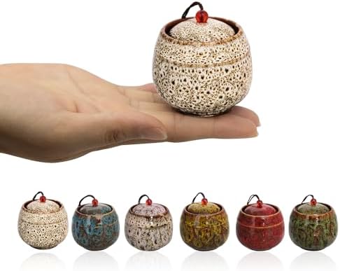 Set of 6 Small Ceramic Urns for Human Ashes and Pet Remains