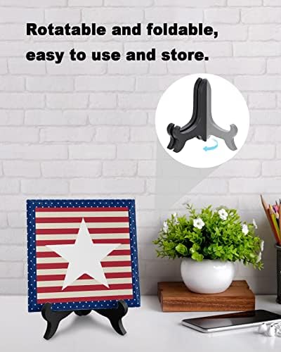 American Independence Day Desk Decor with Blue Red Stripes