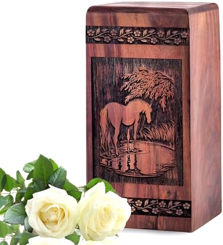 KARYLIZ Wooden Cremation Urn for Adult Human Ashes 14 Inch