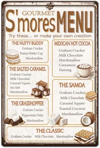SUPERDANT Vintage SMore Dessert Tin Sign Decor