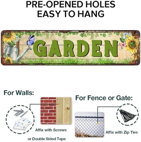 Vintage Garden Themed Decorative Tin Sign 16x4 Inch