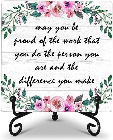 Inspirational Quote Wooden Decor With Iron Stand