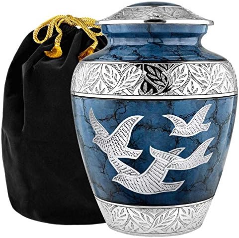 Trupoint Memorials Cremation Urns for Adult Ashes - Large Blue Birds