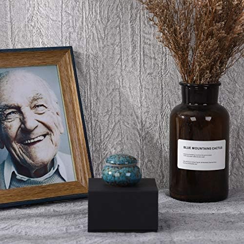 Small Ceramic Urn for Human Ashes - 16 Inch Blue
