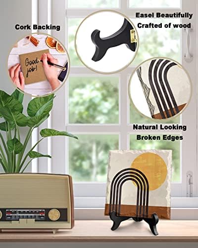 Modern Art Desk Decor with Wooden Stand Plaque
