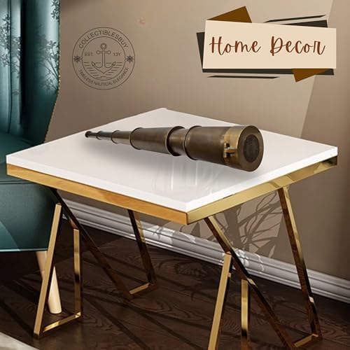 Vintage Royal Navy Telescope Brass Compass Spyglass Lid Cap