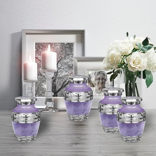 Trupoint Memorials Purple Mini Cremation Urn Set of 4