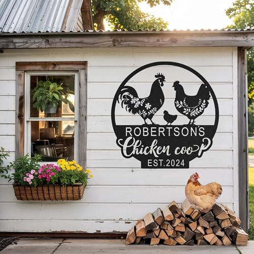 Custom Chicken Coop Metal Sign for Farmhouse Wall Decor