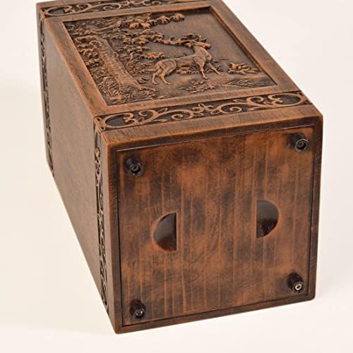 KIMNAG Wooden Cremation Urn Deer XL 250lbs