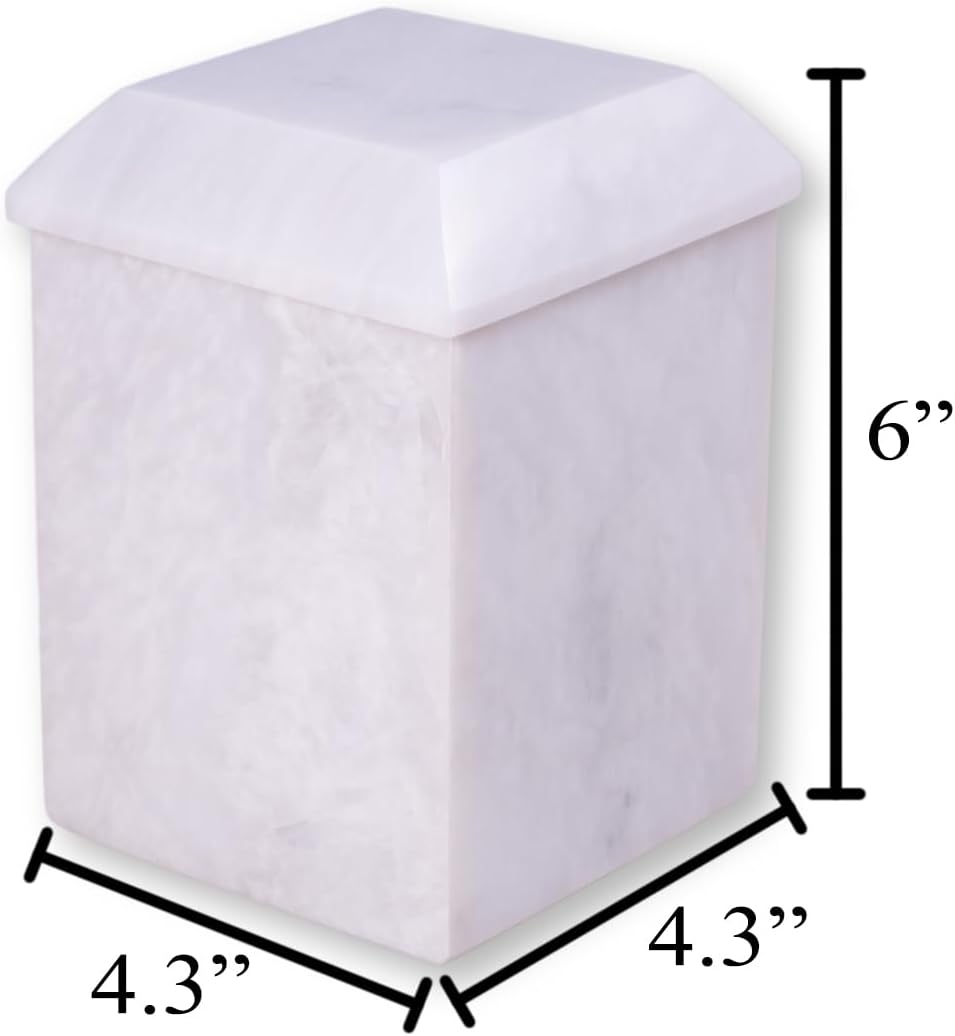 Bey-Berk Deering Moments Personalized White Marble Urn for Human or Pet Ashes