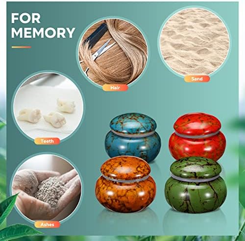 Sieral 4pcs Small Ceramic Urns for Ashes Keepsakes