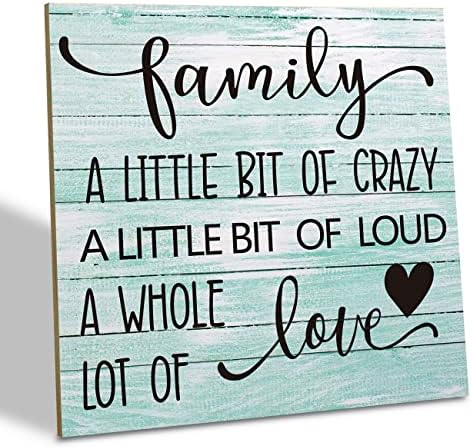 A Little Bit of CrazyA Whole Lot of Love Wooden Family Plaque 62x62 Inch