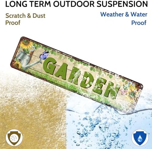 Vintage Garden Themed Decorative Tin Sign 16x4 Inch