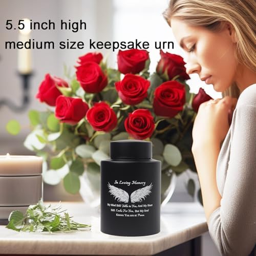6 Inches Small Urn for Ashes with Angle Wing