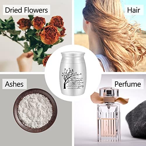 3 Inches Small Urn for Ashes Tree of Life Aluminum Mini Urn