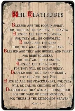 Oxdimipxo Tin Sign the Beatitudes Wall Art Decor
