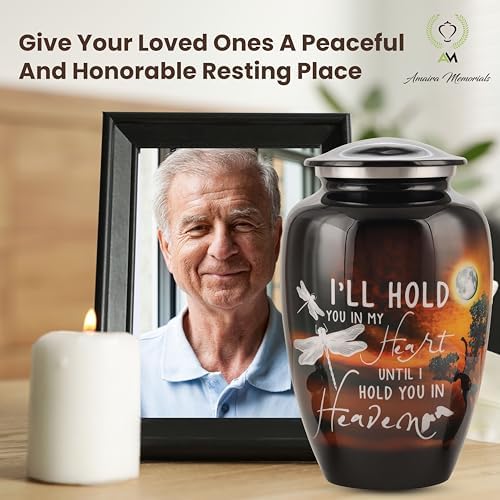 Amaira Memorials Moonlight Black Urn For Ashes - 200 Lbs