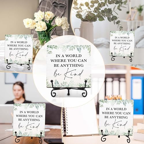 Beshoul Sage Green Eucalyptus Desk Decor with Stand
