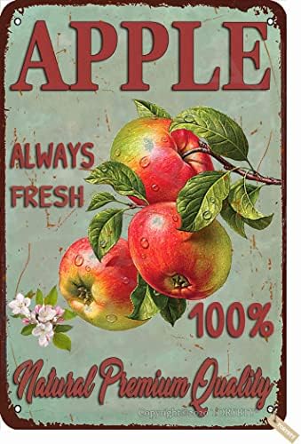 Apple Always Fresh 8x12 Inch Iron Decorative Sign with Vintage Look