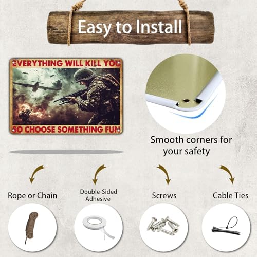 Funny Vintage Metal Tin Sign 12x8 Inch Wall Decor