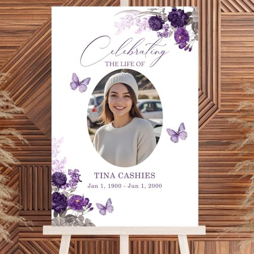 Personalized Funeral Welcome Sign with Image