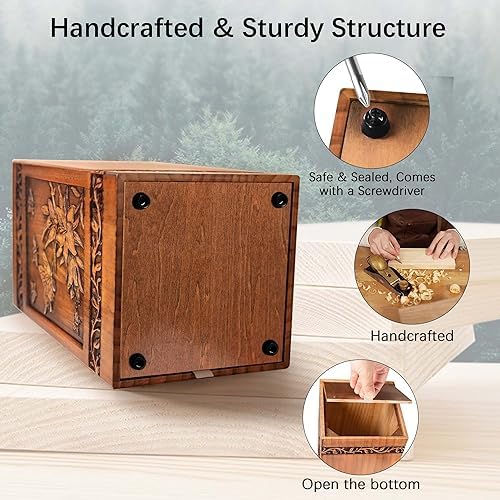 Handmade Wooden Butterfly Cremation Urn for Human Ashes