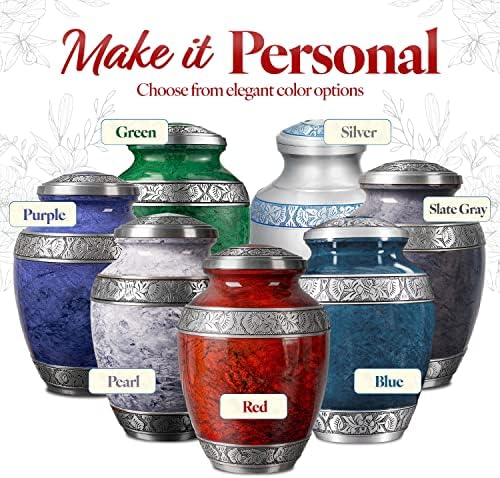 GSM Brands Cremation Urn for Adult Ashes - Large Red Aluminum