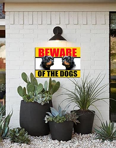 Cusde Warning Sign Beware of the Dogs Metal Tin Sign