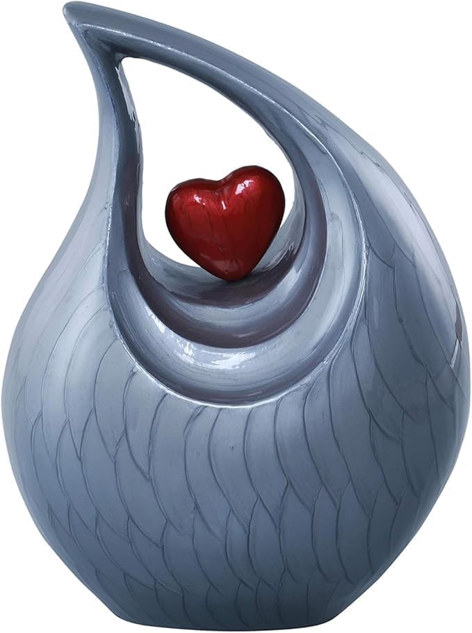 Heart of Love Adult Cremation Urn - Decorative Urn for Human Ashes