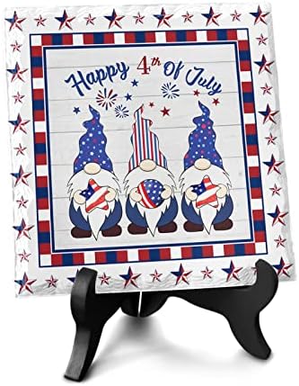 4th of July Decorative Desk Plaque with Wooden Stand