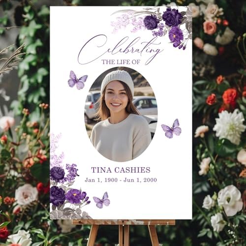 Personalized Funeral Welcome Sign with Image