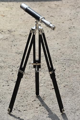 Nickel Brass Griffith Astro Telescope with Wooden Tripod Stand