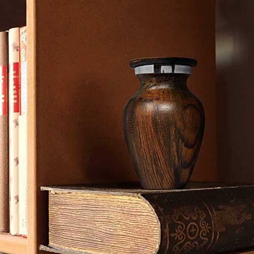 Small Keepsake Urn with Cherry Wood Appearance and Secure Lid
