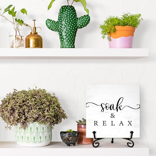ZEDEV Bathroom Decor Sign with Support Stand